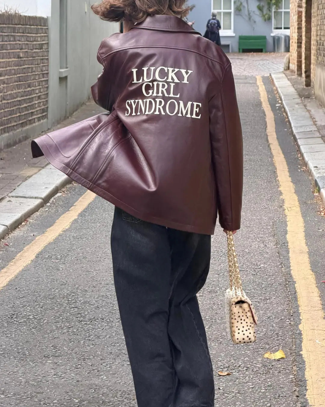 Lucky Girl Syndrome lambskin leather jacket