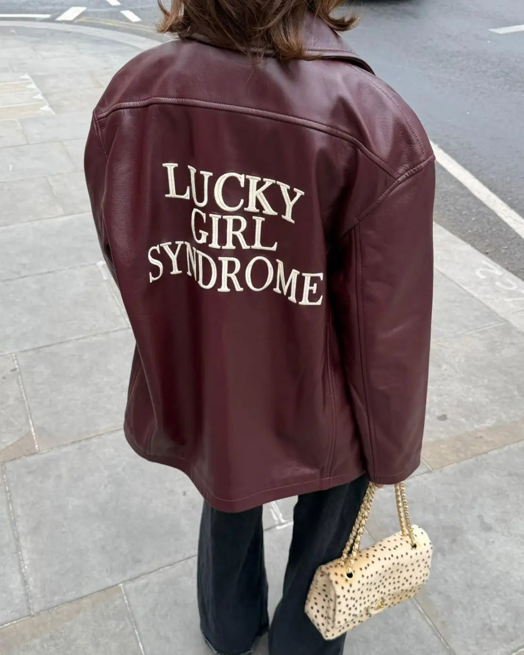 Lucky Girl Syndrome lambskin leather jacket